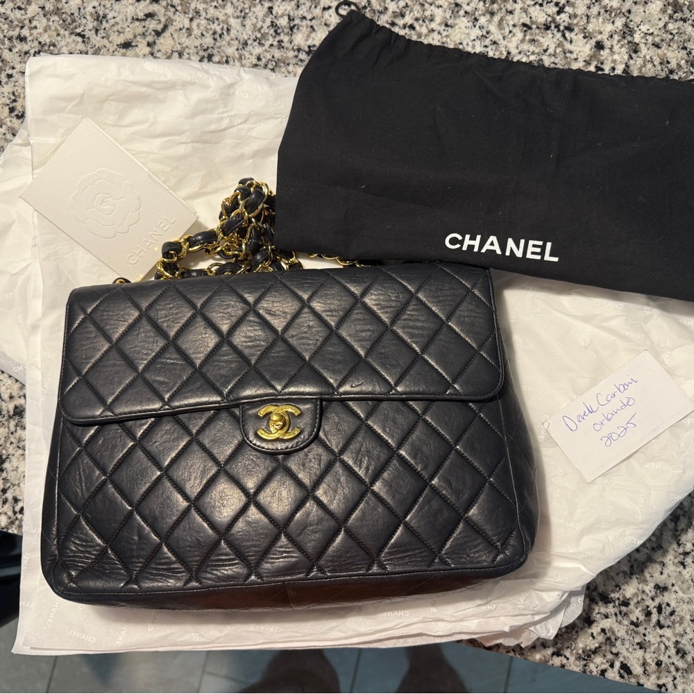 Chanel Classic Single Flap Jumbo Vintage Black Bag